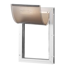 Pet Door, 16.65" x 27.44" Aluminum Frame with Lock and Flap System, Weatherproof Doggy Door, Easy to Install in Interior or Exterior Doors, Pet Door S