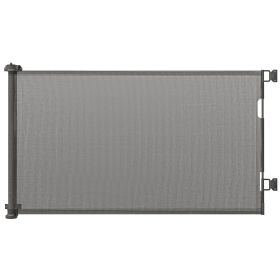 Retractable Pet Gate, 33.5" Tall, Extends to 59.1" Wide, Foldable Mesh Dog Gate for house, w/ Single Hand Operation, for Stairs, Doorways