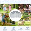 Outdoor Dog Kennel with Roof, Dog Run with Waterproof & UV-Resistant Cover, Secure Lock, for Backyard & Patio, 7.5' x 7.5' x 5.7'